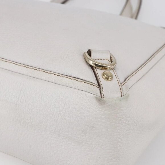 GUCCI Abbey Tote Bag Leather White Gold - Picture 12 of 16